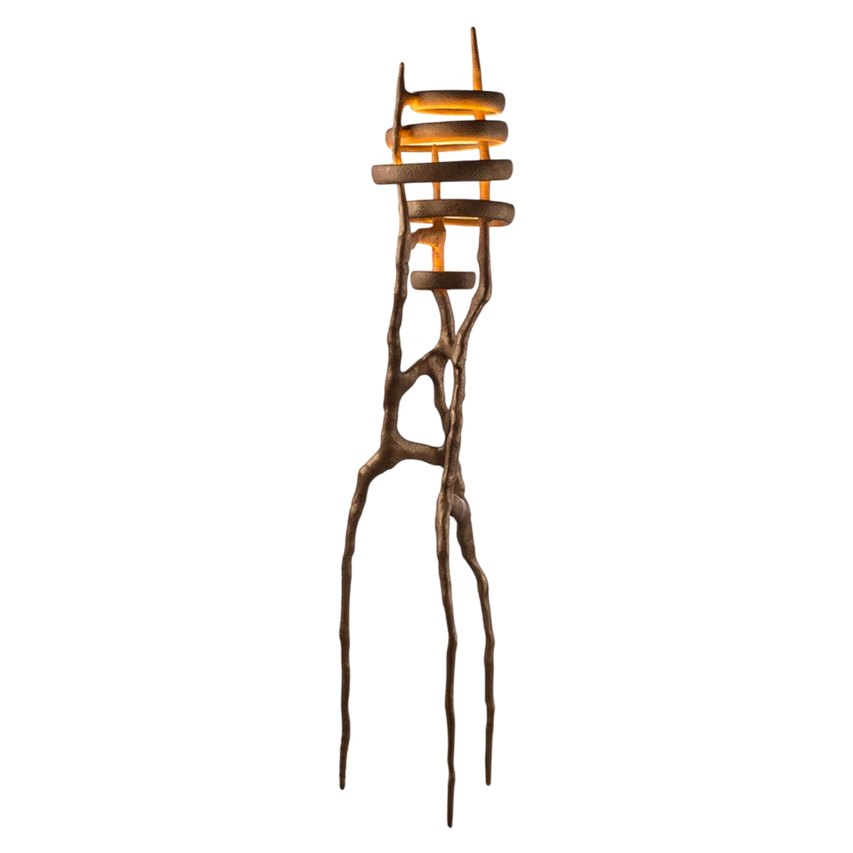 Sculptural Stacked Stone Floor Lamp