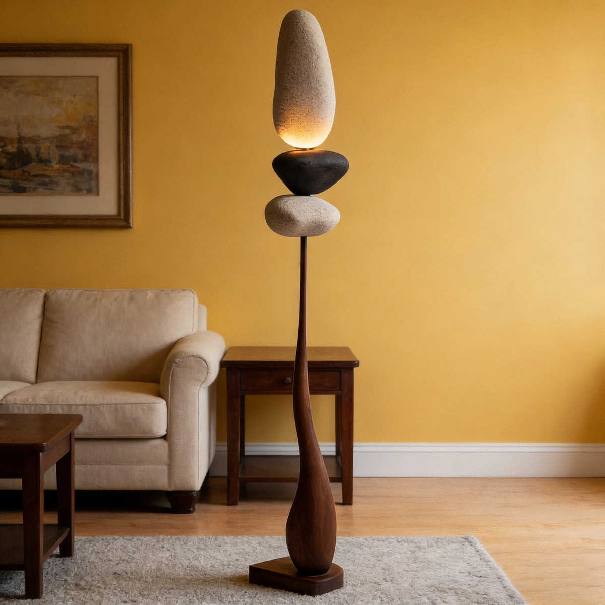 Stone Balance Art Floor Lamp