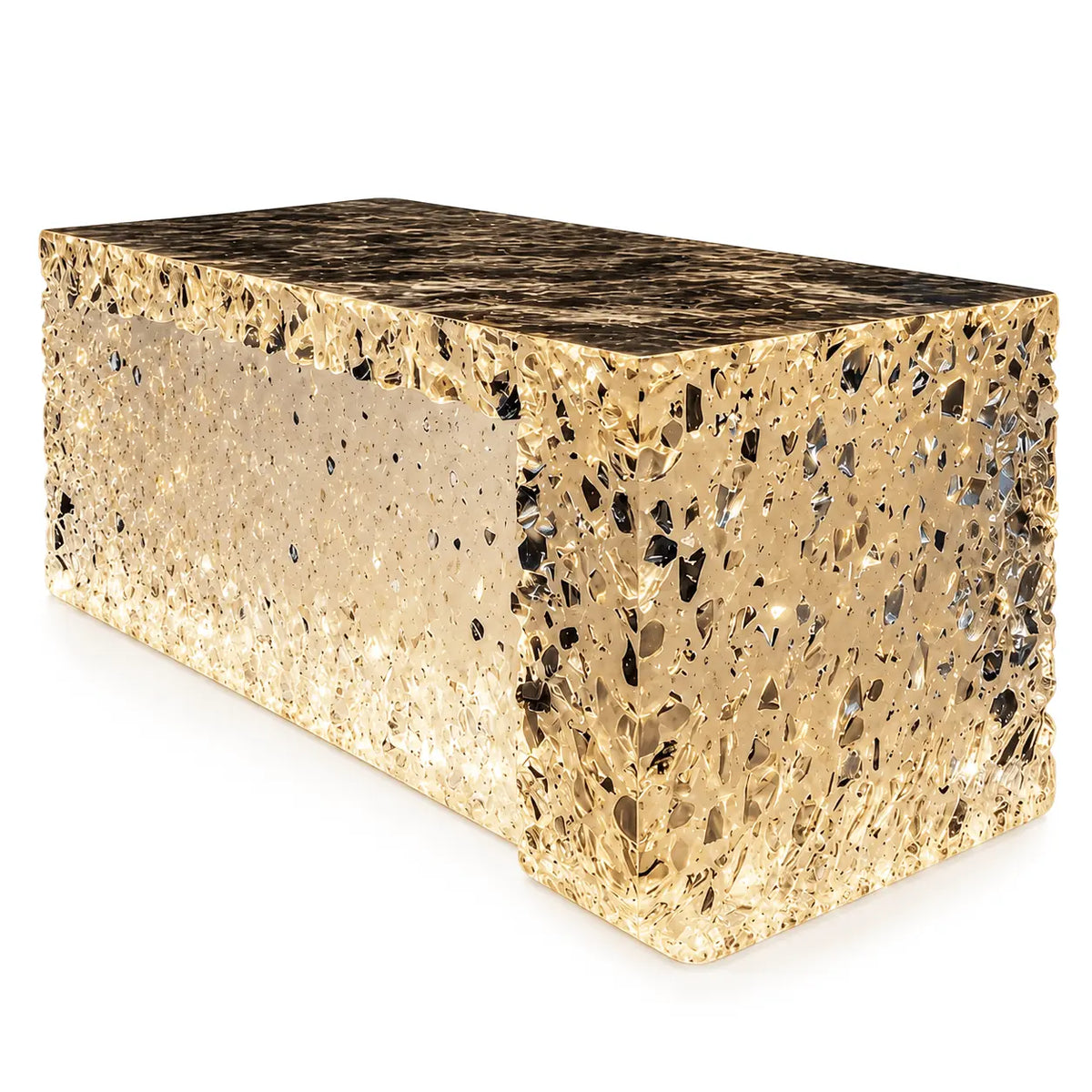 Illuminated Crushed Crystal Terrazzo Translucent Acrylic Kitchen Island