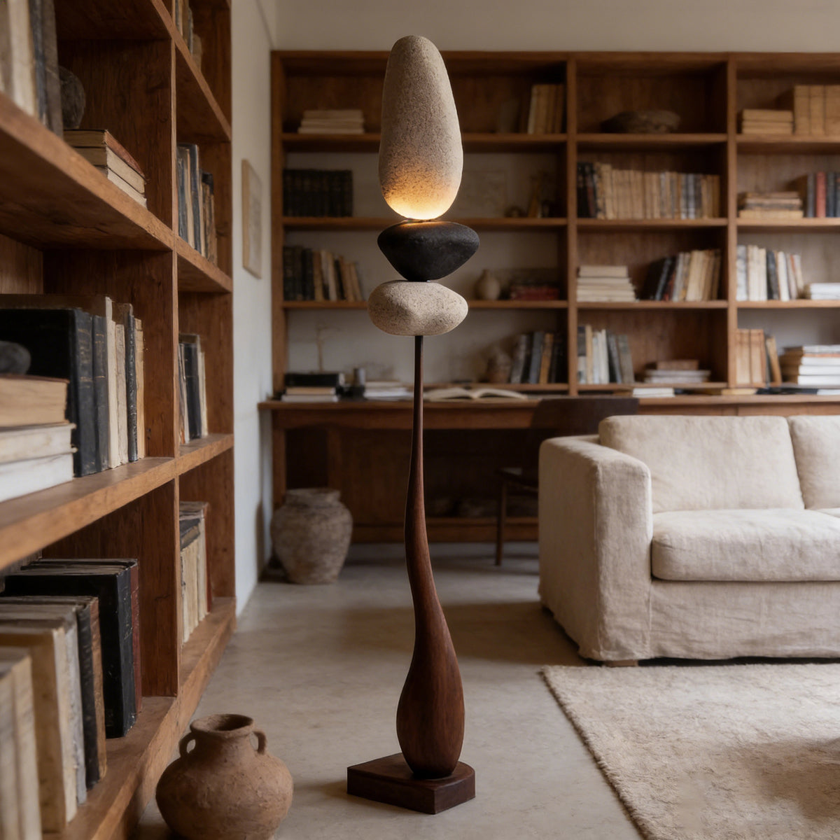 Stone Balance Art Floor Lamp