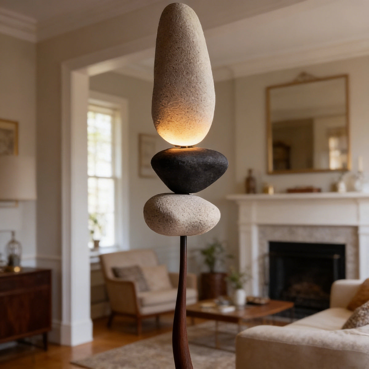 Stone Balance Art Floor Lamp