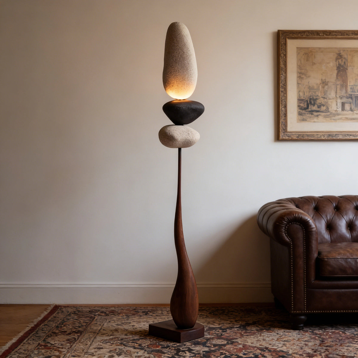 Stone Balance Art Floor Lamp