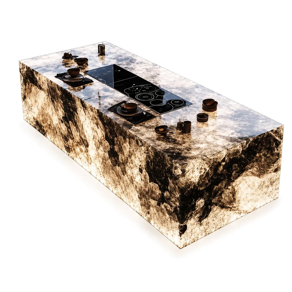 Gradient Iceberg Crystal Epoxy Resin Rockery