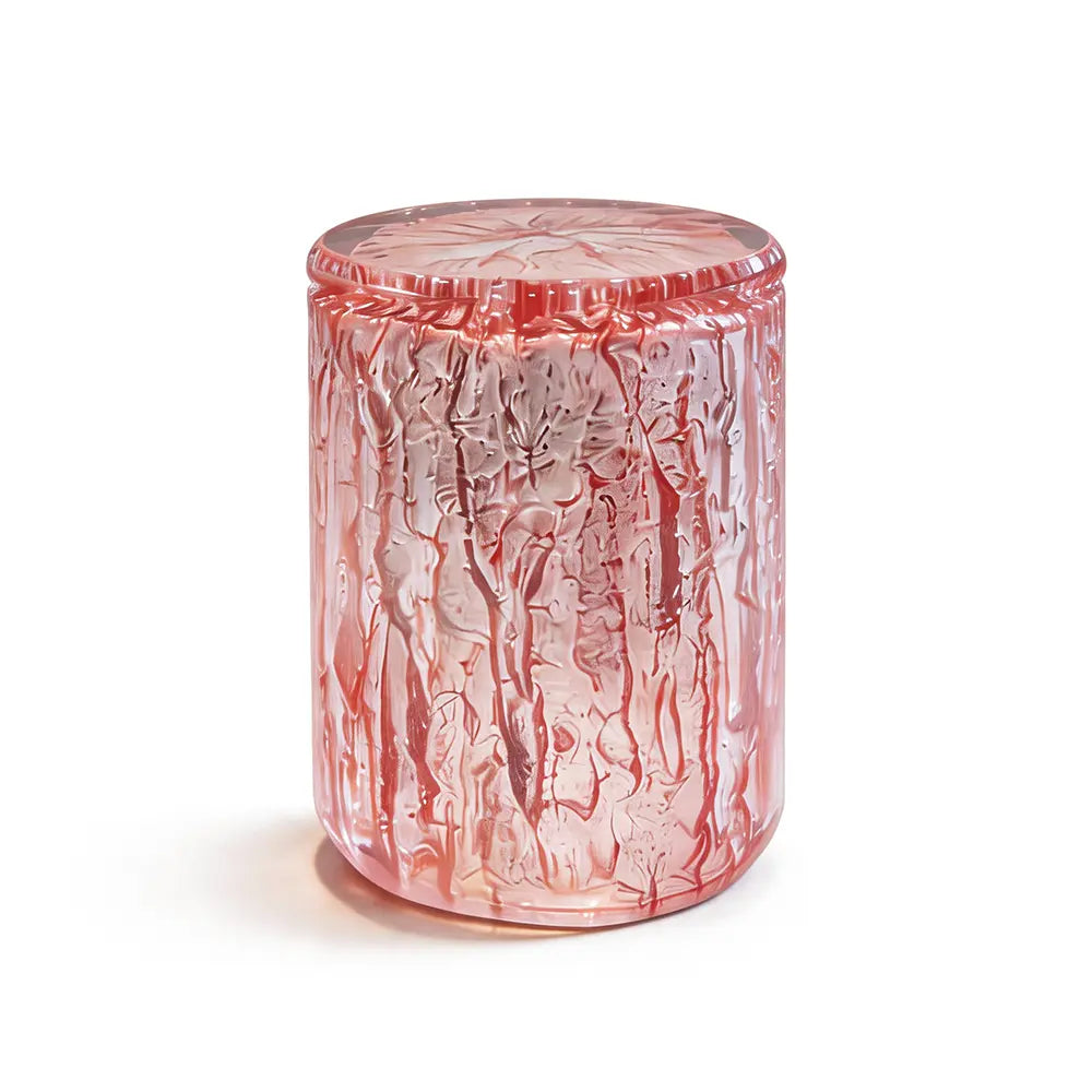 Natural Bark Texture Cylindrical Epoxy Resin Stool