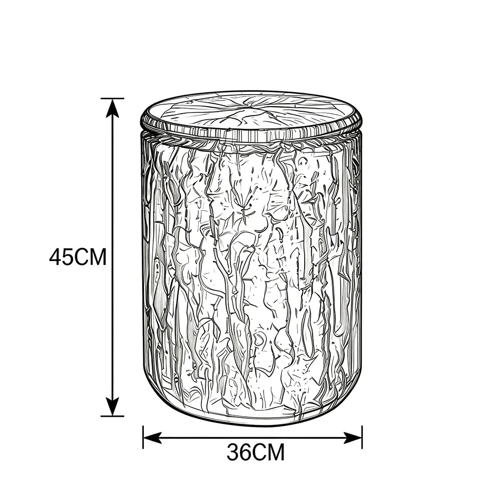 Natural Bark Texture Cylindrical Epoxy Resin Stool