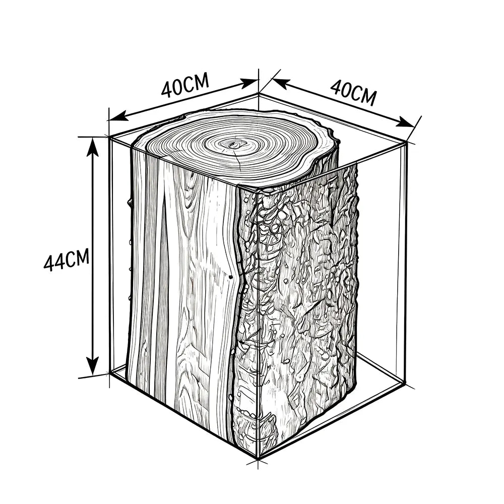 Solid Wood Inlaid Cube Epoxy Resin Stool