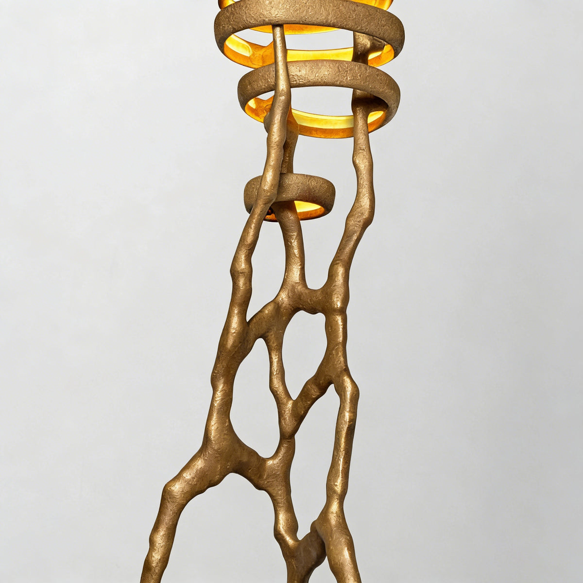 Sculptural Stacked Stone Floor Lamp
