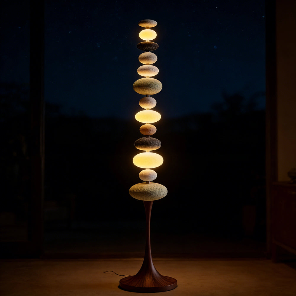 Multi-layer Stacked Stone Floor Lamp