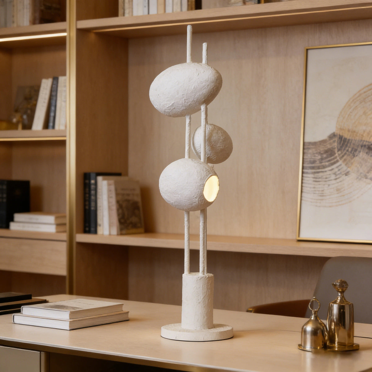 Textured Sphere Sculpture Floor Lamp