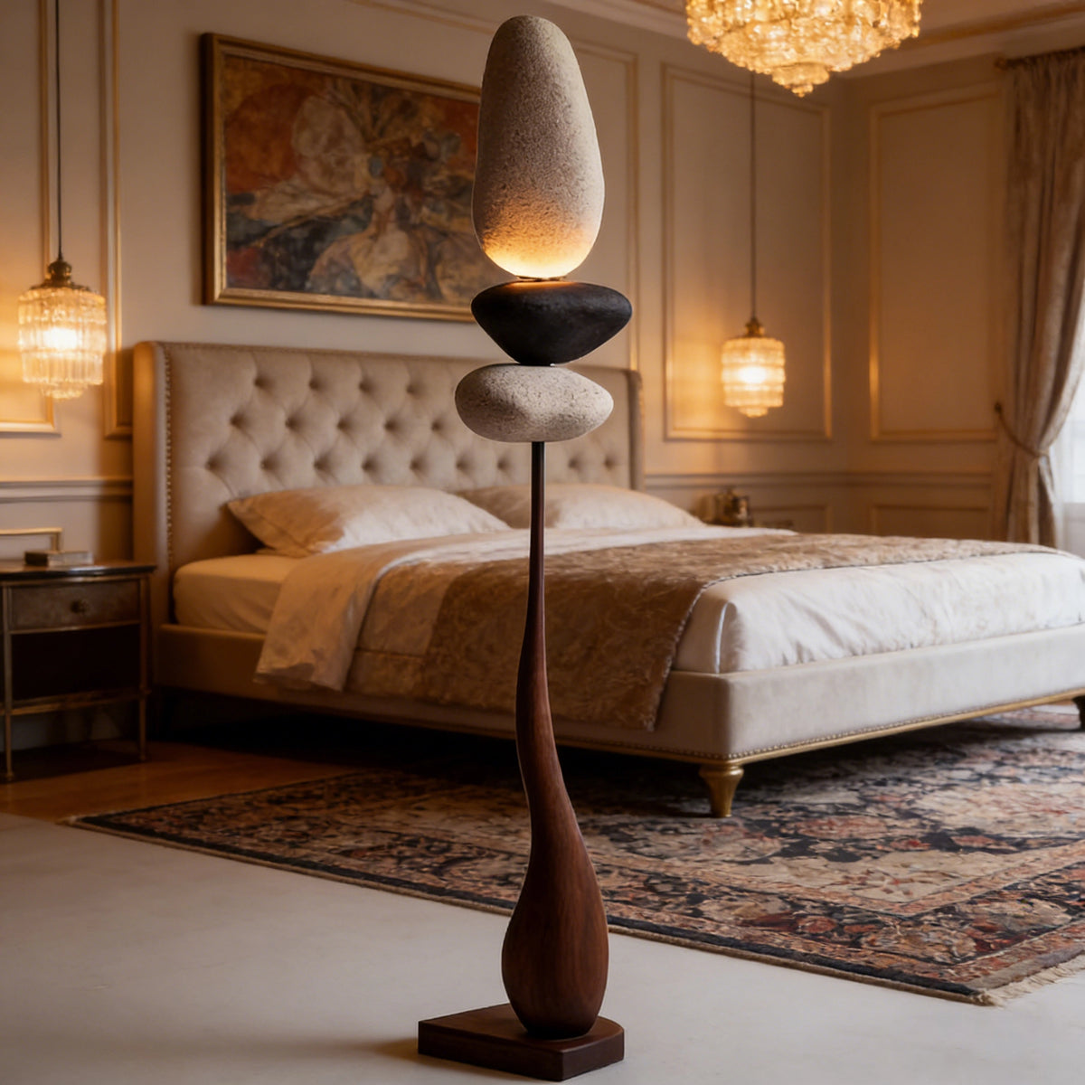 Stone Balance Art Floor Lamp