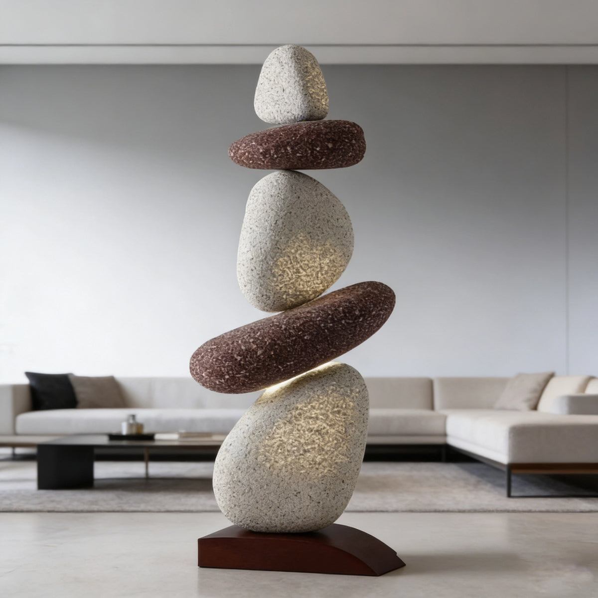 Stacked Stone Floor Lamp
