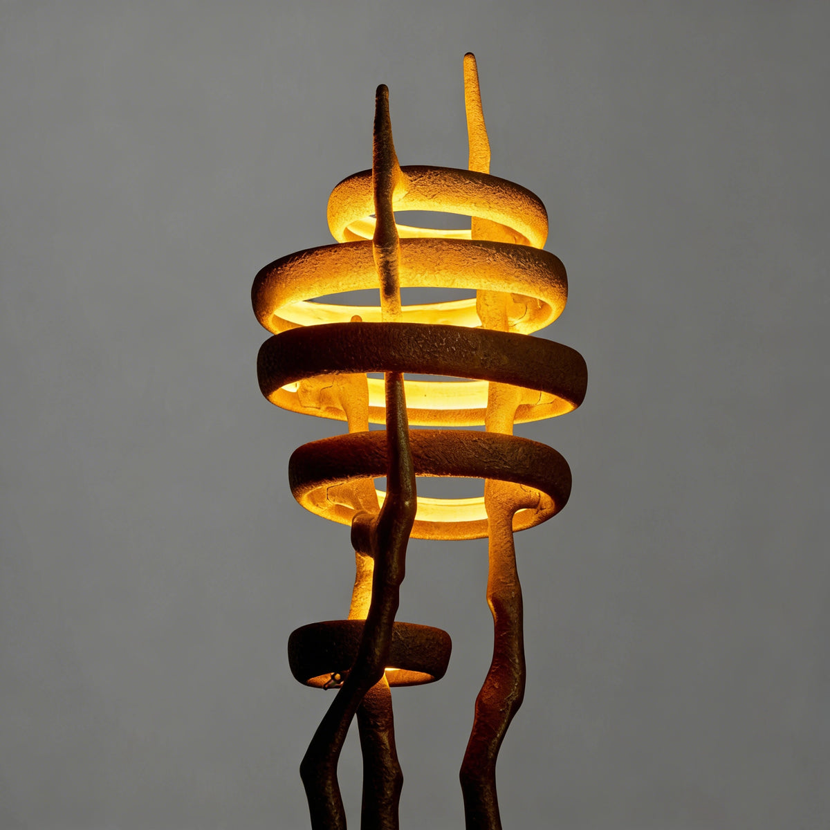 Sculptural Stacked Stone Floor Lamp
