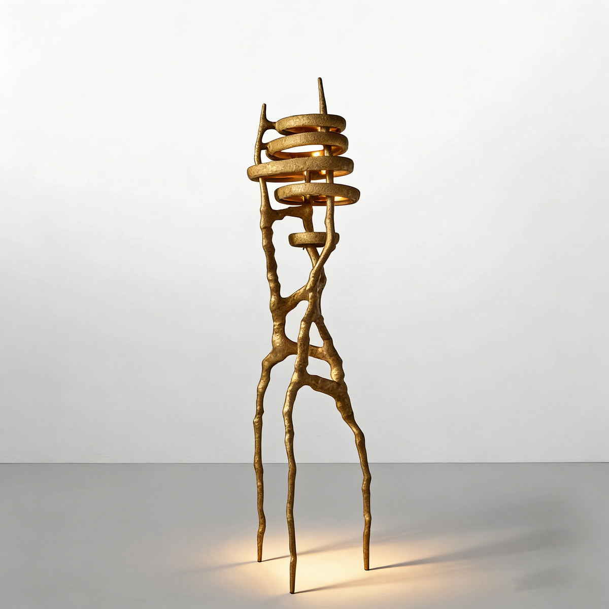 Sculptural Stacked Stone Floor Lamp