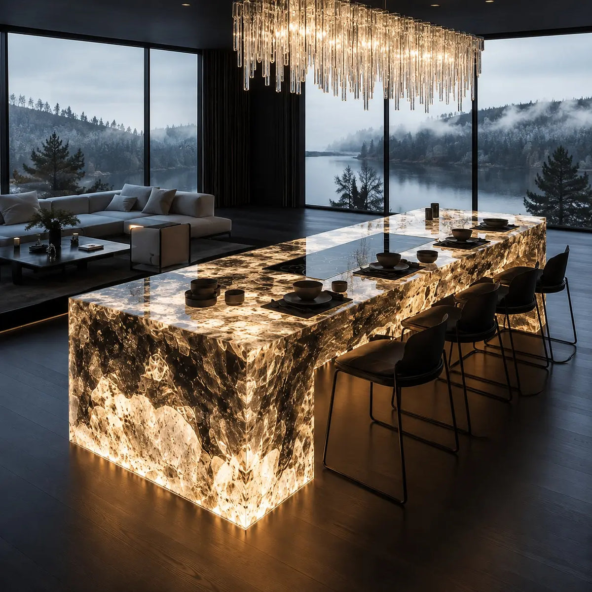 Gradient Iceberg Crystal Epoxy Resin Rockery