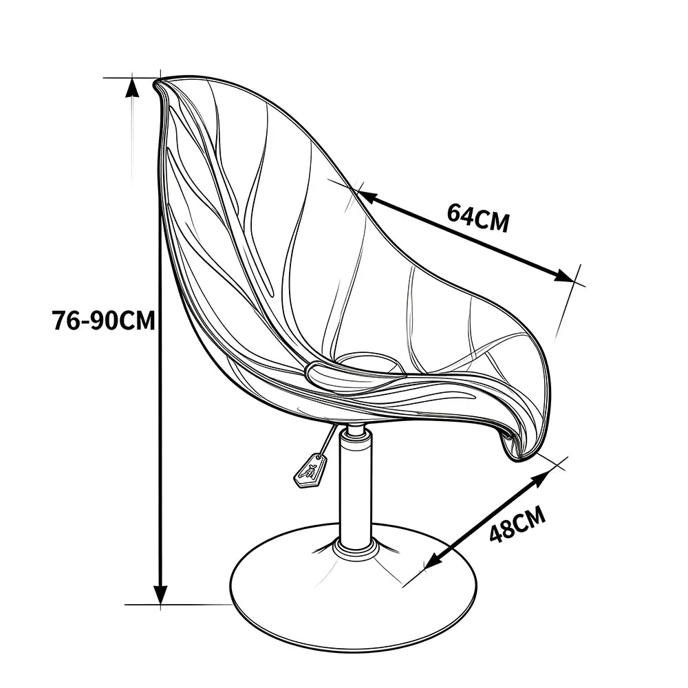Natural Leaf Shaped Gradient Epoxy Resin Swivel Adjustable Accent Chair