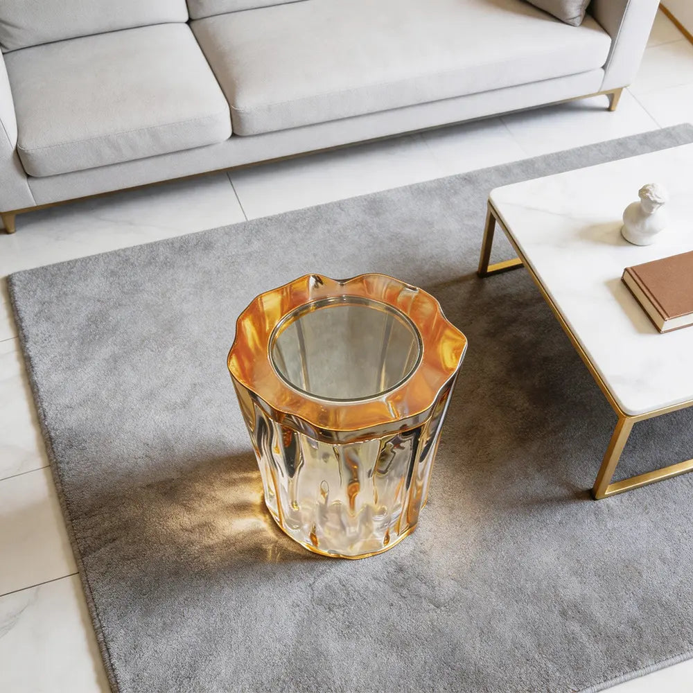 Ruffled Wavy Transparent Epoxy Resin Stool
