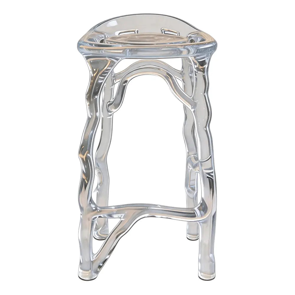 Transparent Root Twisted Epoxy Resin Bar Stool